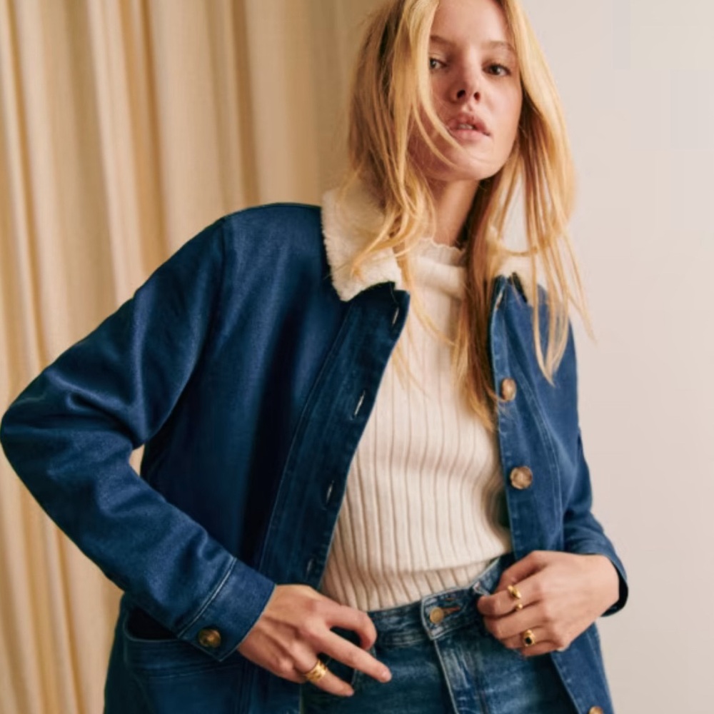 Sezane Indigo Will Jacket - size L